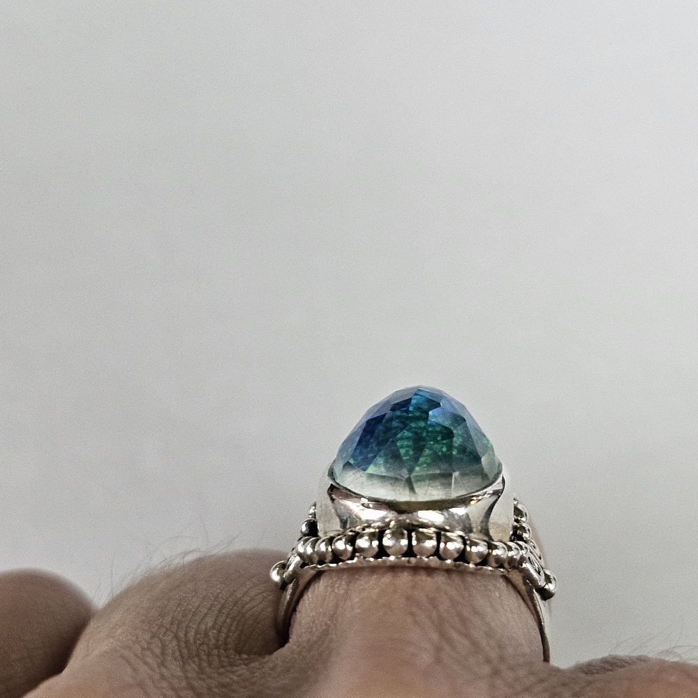 Genuine Sajen Australian Opal Doublet Ring in Sterling Silver Size 7! NWOT - Picture 7 of 10